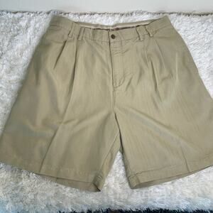 Caribbean Joe Tan Khakit Pleat Front Shorts Sz 36